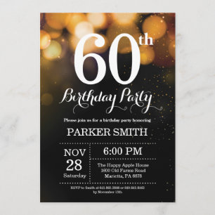 60e anniversaire Invitation Gold Parties scintilla
