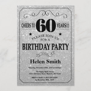 60e anniversaire Invitation Parties scintillant no