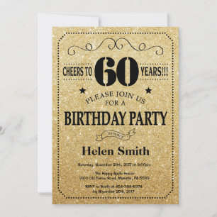 60e anniversaire Invitation Parties scintillant no