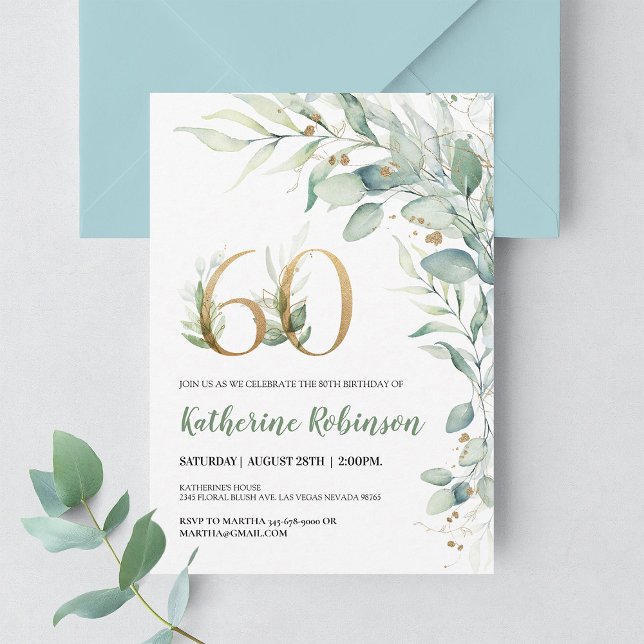 60e anniversaire invitation pour son anniversaire  (Créateur téléchargé)