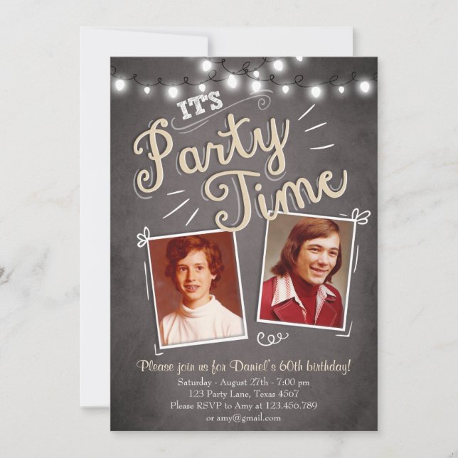 60e anniversaire Invitation Vintage 60e anniversai (Devant)