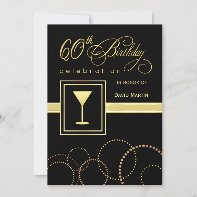 60e anniversaire Invitations à la fête - avec Mono (Devant)