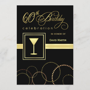 60e anniversaire Invitations à la fête - avec Mono