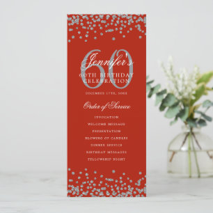 60e Anniversaire Menu du programme Merci U Silver 