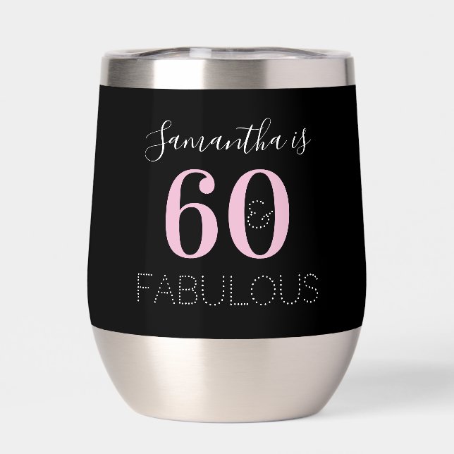 60e anniversaire Personnalisé noir rose (Arrière)