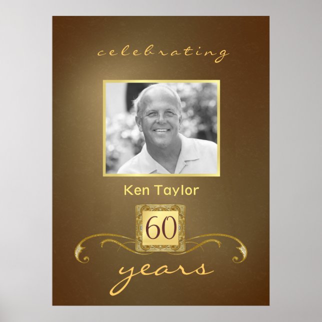 60e anniversaire - Poster photo personnalisé (Devant)