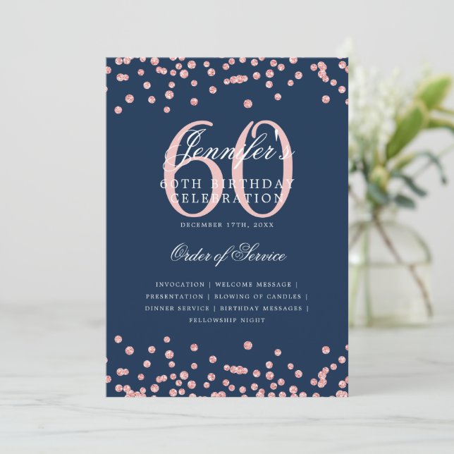 60e anniversaire Programme Menu Rose Gold Marine B (Debout devant)