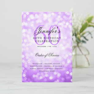 60e anniversaire Programme Purple Bokeh avec menu