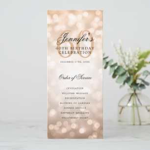 60e Anniversaire Programme Rose Gold Menu+Merci