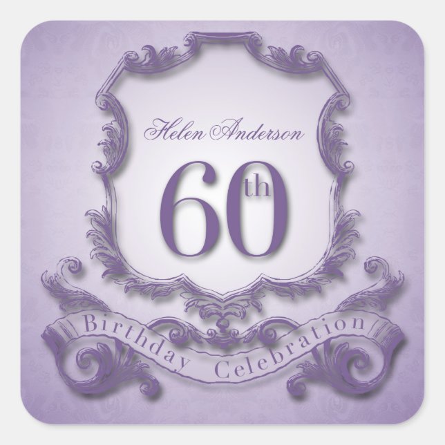 60e anniversaire Stickers personnalisés (Devant)