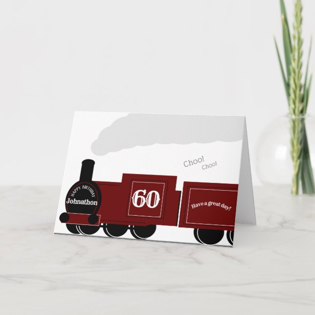 60e carte d'anniversaire personnalisée pour le tra (Devant)