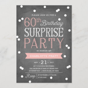 60e Confetti Surprise Party Invitation Anniversa