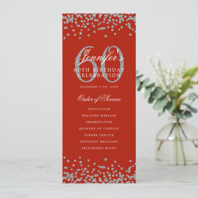 60e fête d'anniversaire Programme Argent Menu Roug (Debout devant)