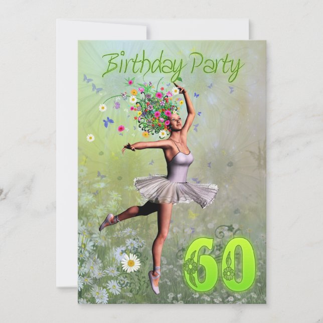 60e invitation de fête d'anniversaire (Devant)