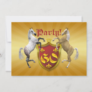60e invitation de fête d'anniversaire avec blason