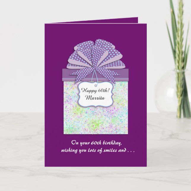 60e pour sa carte de voeux d'anniversaire Customis (Devant)