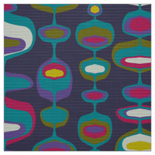 60er 70er Mod Retro-Stoffmuster Stoff