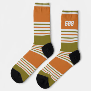 60er 70er Niedliche Retro-Farben und Streifen Socken