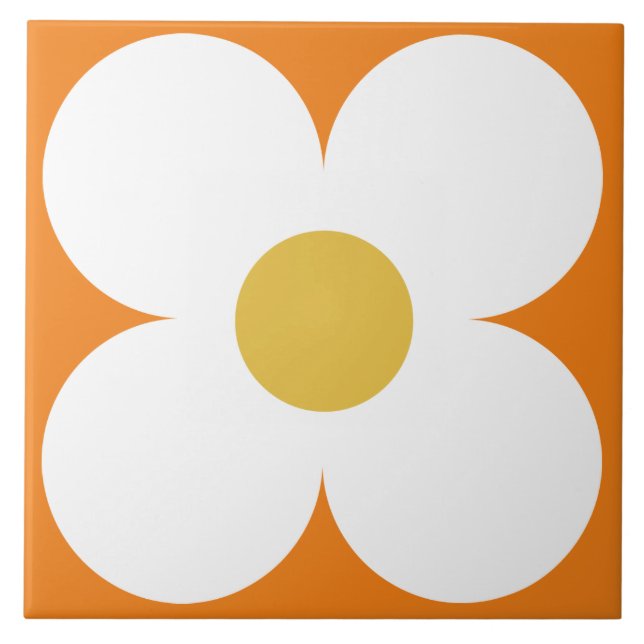 60er 70er Retro Blume Fliese (Vorderseite)