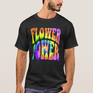 60er 70er Retro Hippie Batik Spiral Blume Power 3  T-Shirt