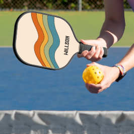 60er 70er Retro Streifen Pickleball Schläger