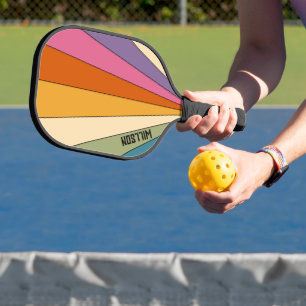 60er 70er Retro Streifen Pickleball Schläger