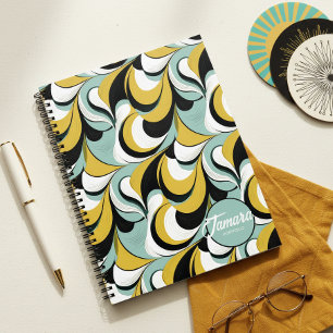 60er 70er Vibes Retro Swirls Abstract Pat#3 ID1069 Notizbuch