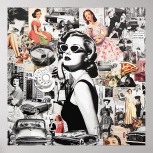 60er-Jahre Abstract Collage Poster