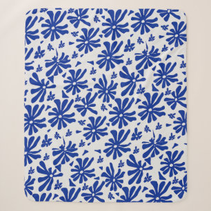 60er Jahre Groovy Floral im Mid-Century Stil Sherpadecke