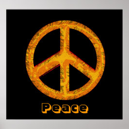 60er Jahre Peace Sign Retro Art Poster