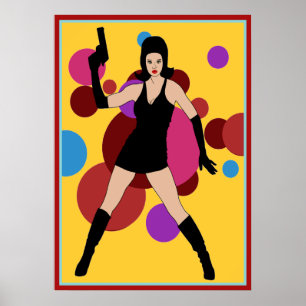 60er Jahre Spionage Mädchen Poster