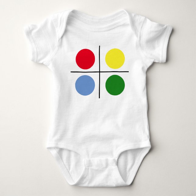 60er Mod Colorful Circles Baby Strampler (Vorderseite)
