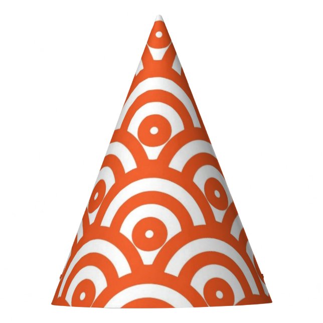60er Mod Orange Partyhütchen (Vorderseite)