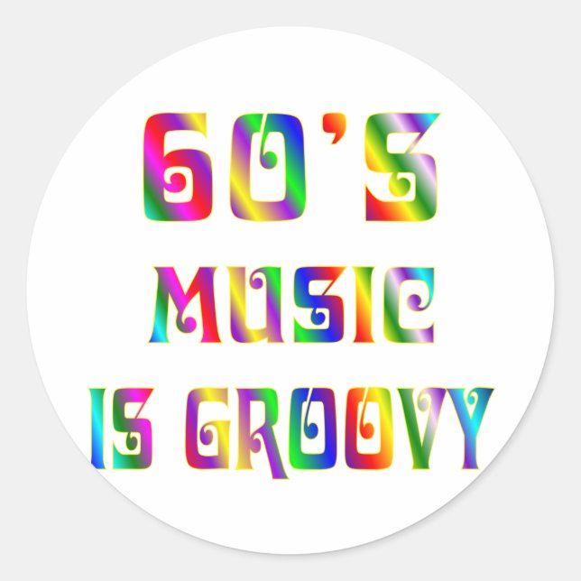 60er Music Runder Aufkleber (Vorderseite)