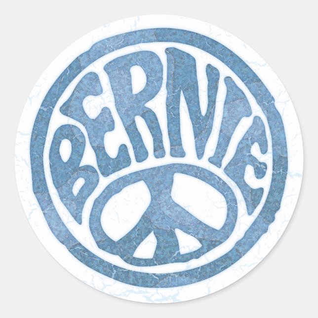 60er Peace Bernie Runder Aufkleber (Vorderseite)