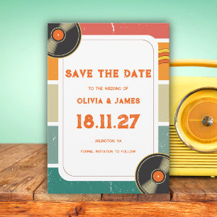 60er Retro Alte Musik Vinyl Groovy Hochzeit Save The Date