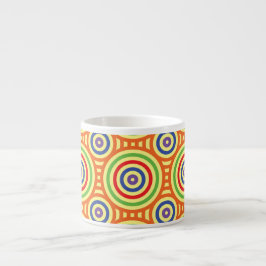 60er Retro Circular Geometric Muster Espressotasse