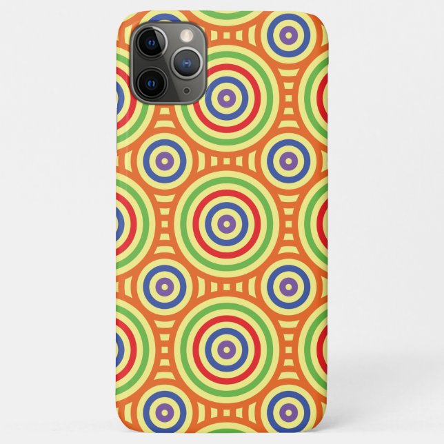 60er Retro Circular Geometric Pattern. Rot, Grün Case-Mate iPhone Hülle (Rückseite)