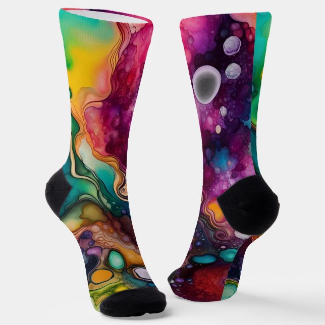 60er Retro Tye Die 70er Hippy Socken (Gewinkelt)