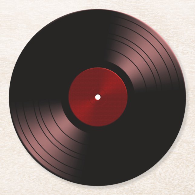 60er Retro Vinyl Record Album Runder Pappuntersetzer (Vorderseite)