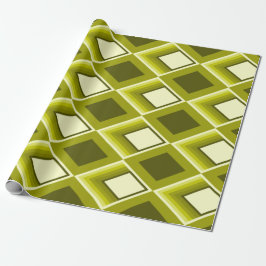 60er Style Glam Yellow Geometric Modern Pattern Geschenkpapier