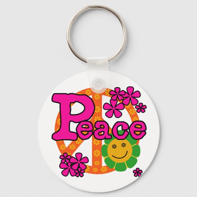 60er Style Peace Schlüsselanhänger (Vorderseite)