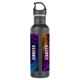 60er Vibe Circles & Wirbel Cooles Muster Edelstahlflasche