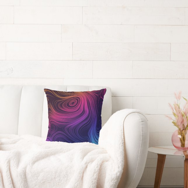 60er Vibe Circles & Wirbel Cooles Muster Kissen (Liege)