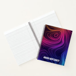 60er Vibe Circles & Wirbel Cooles Muster Notizbuch