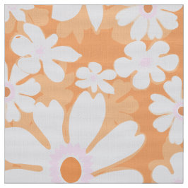 60er wirft Blume auf Sherbert-Orange Stoff