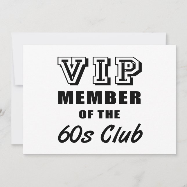 60's Club Geburtstag Karte (Vorderseite)