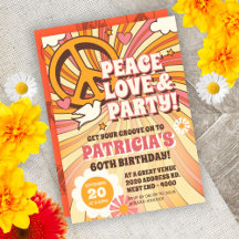 60s Hippie Party Invitation