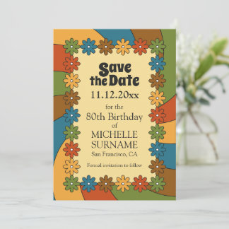 60s Inspired Birthday Party for Retro Enthusiasts  Save The Date