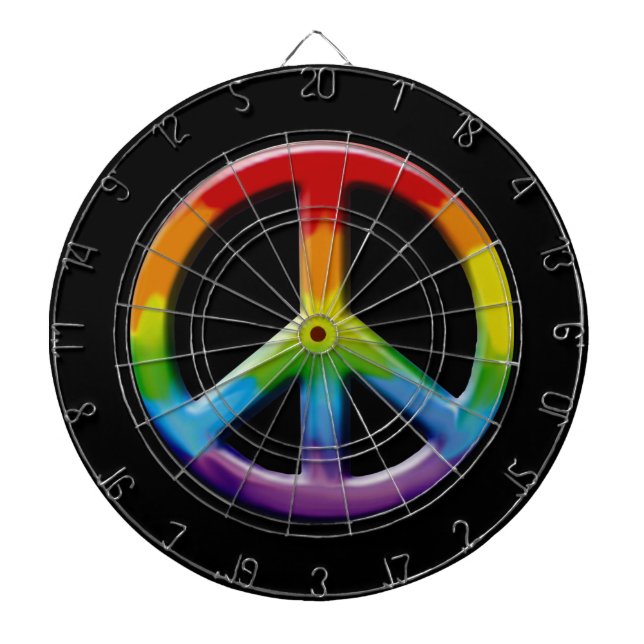 60's Peace Sign Retro Art Dart Board Dartscheibe (vorne)
